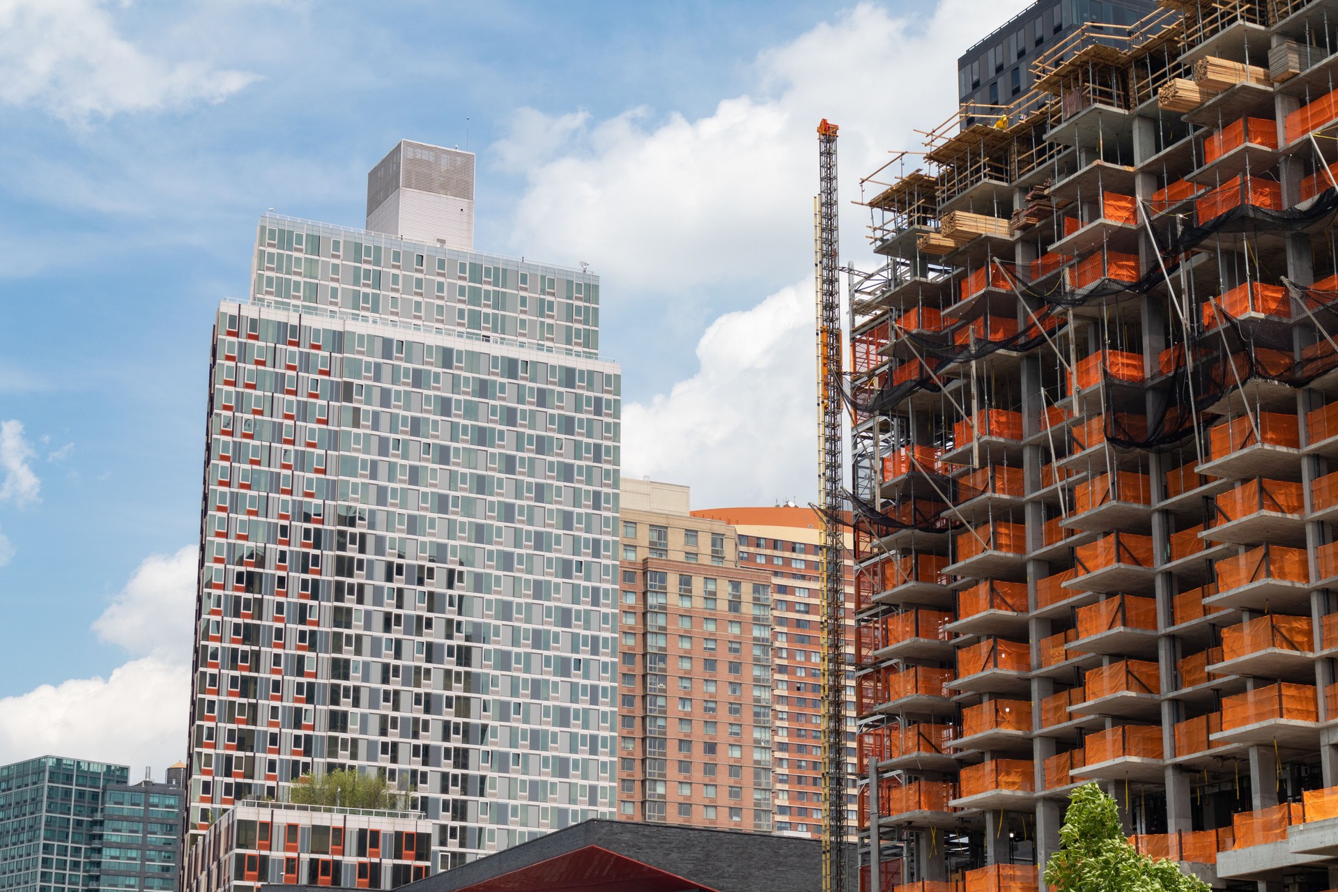 Modern Glass Residential Buildings and Construction in Long Island City Queens New York